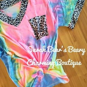 Leopard tie dye super soft tee